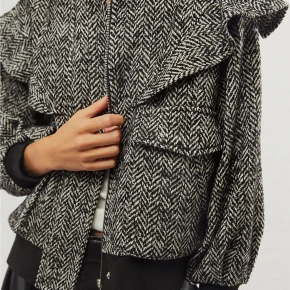 NWT Anthropologie Driftwood Frill Bomber Jacket XL - Picture 4 of 8